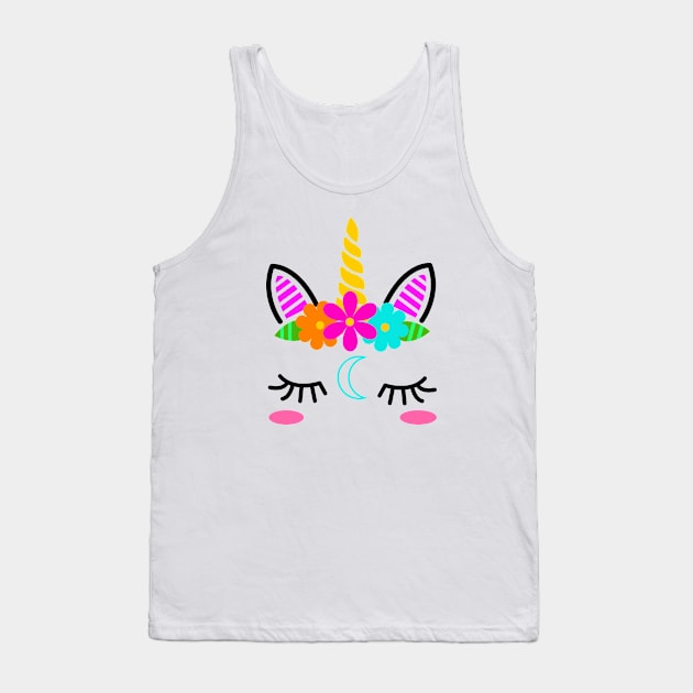 Magic Unicorn Face Tank Top by hellocrazy